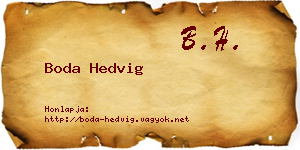 Boda Hedvig névjegykártya